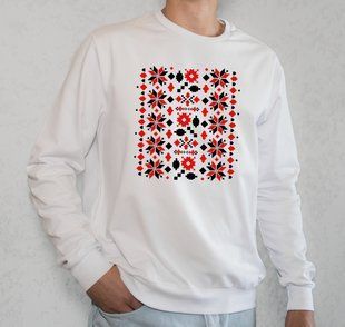 Свитшот мужской с принтом Вышиванка, белый, XL CMVY00 фото