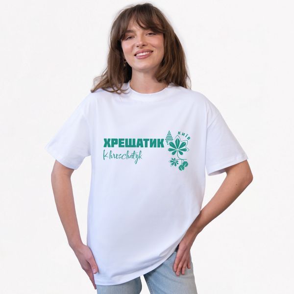 Футболка жіноча з принтом Хрещатик, біла, S FFHE00 фото