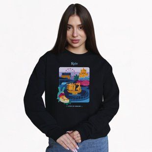 Свитшот женский с принтом Киев, черный, S CFKV00 фото