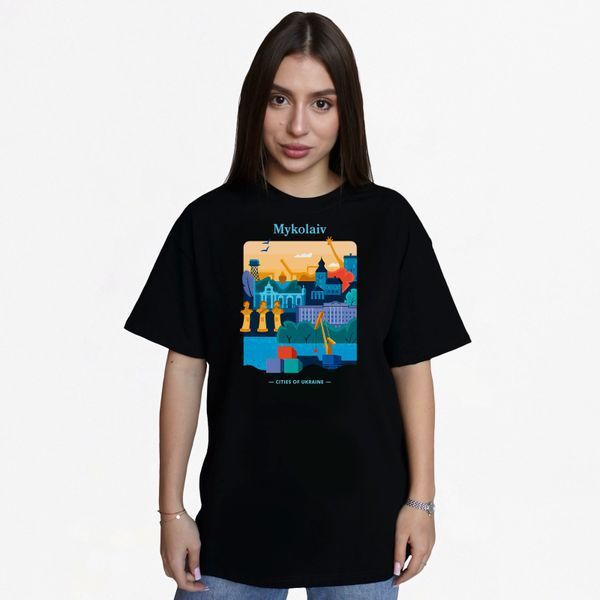 Футболка жіноча з принтом Миколаїв, чорна, 2XL FFMK00 фото
