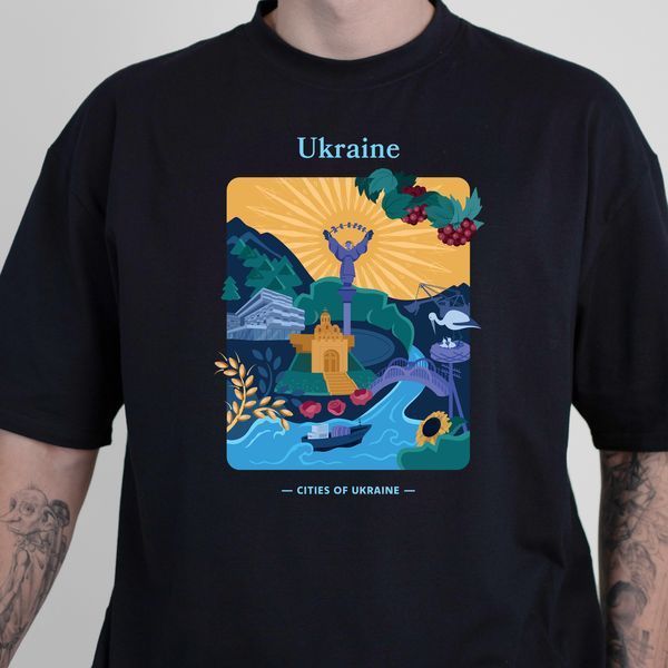 Футболка чоловіча з принтом Україна, чорна, XL FMUA00 фото