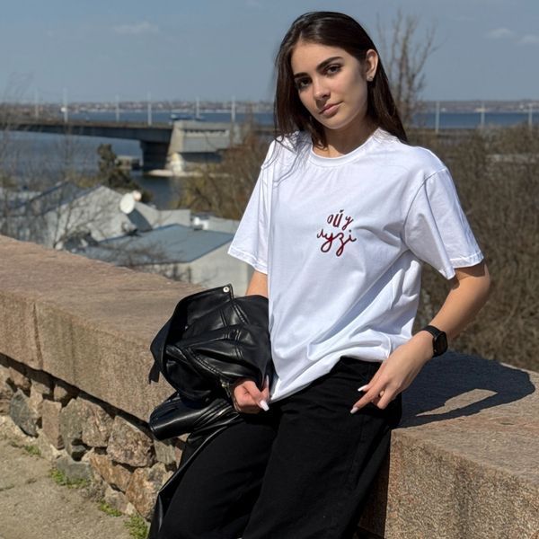 Футболка жіноча з принтом Ой у лузі, біла, XS FFOL00 фото