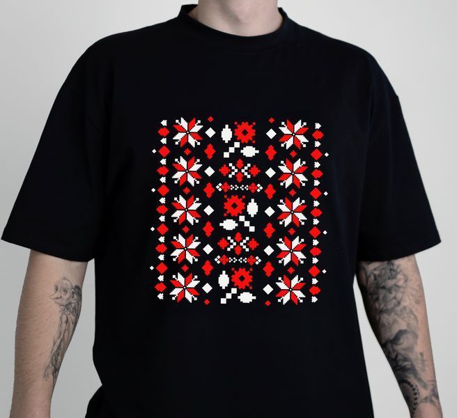 Футболка чоловіча з принтом Вишиванка, чорна, 2XL FMVY00 фото