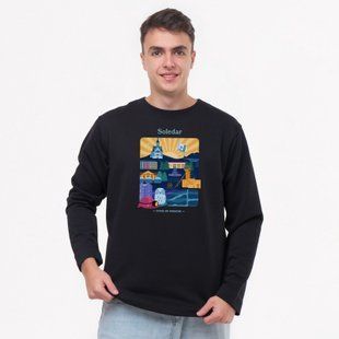 Свитшот лонг мужской с принтом Соледар, черный, 2XL CMSL00 фото