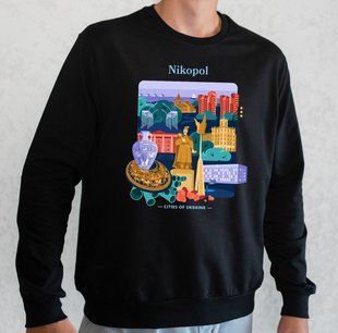 Свитшот мужской с принтом Никополь, черный, 2XL CMNK00 фото