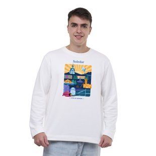 Свитшот лонг мужской с принтом Соледар, молочный, 2XL CMSL00 фото