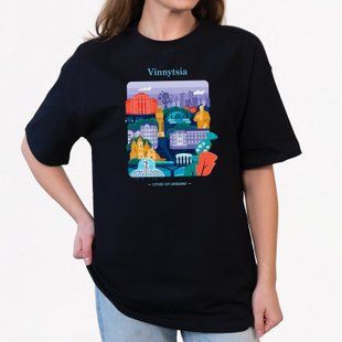Футболка&nbsp;женская c принтом Винница, черная, 2XL FFVN00 фото