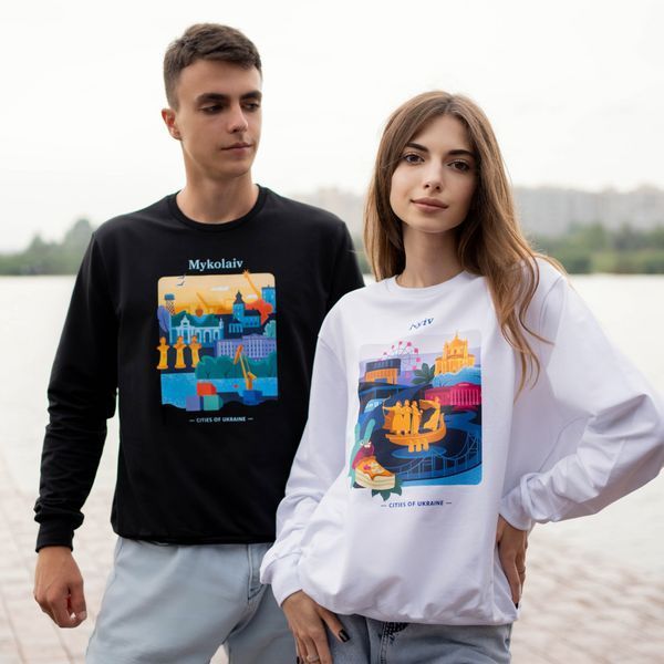 Світшот чоловічий з принтом Миколаїв, білий, S CMMK00 фото