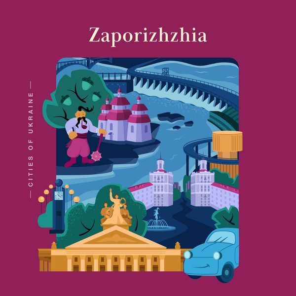 Футболка чоловіча з принтом Запоріжжя, біла, S FMZP00 фото