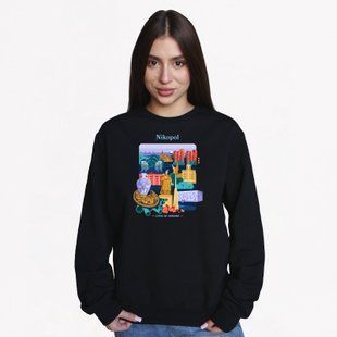 Свитшот женский с принтом Никополь, черный, 2XL CFNK00 фото