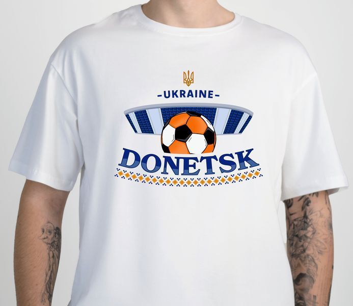 Футболка чоловіча з принтом Донбас-Арена, біла, S FMDF00 фото