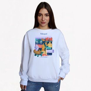 Свитшот женский с принтом Никополь, белый, S CFNK00 фото