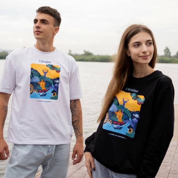 Світшот жіночий з принтом Україна, чорний, XL CFUA00 фото