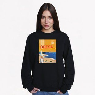 Свитшот женский с принтом Одесса ма-ма, черный, XL CFOM00 фото