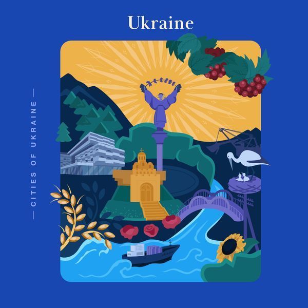 Экосумка, шопер c принтом Украина, бежевый объемный, 35х42х10 см SHUA00 фото