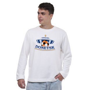 Свитшот лонг мужской с принтом Донбасс-Арена, молочный, L CMDF00 фото