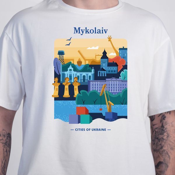 Футболка чоловіча з принтом Миколаїв, чорна, XS FMMK00 фото