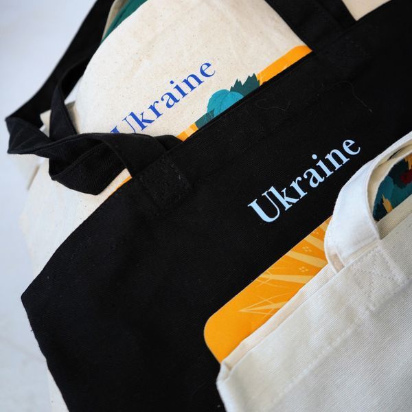 Экосумка, шопер c принтом Украина, черный, 38х40 см SHUA00 фото