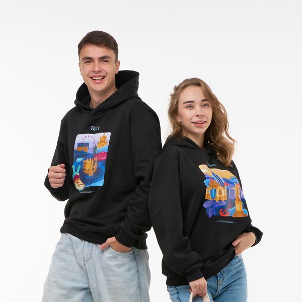 Худи мужское c принтом Киев, черное, M XMKV00 фото