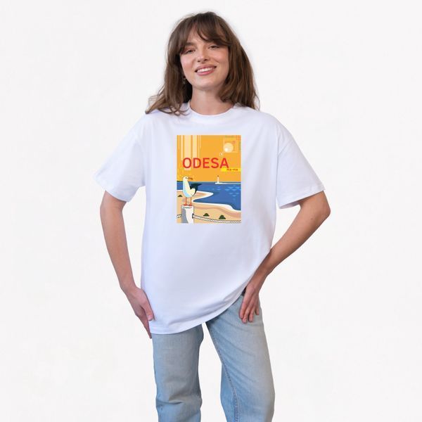 Футболка&nbsp;женская c принтом Одесса ма-ма, белая, XL FFOM00 фото