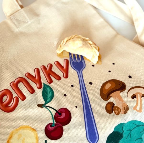 Экосумка, шопер c принтом Вареники, бежевый, 38х40 см SHVR00 фото