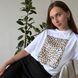 Футболка жіноча з принтом Леопард-Золото, біла, XS FFLG00 фото 6