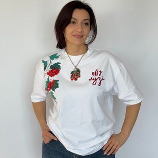 Футболка женская&nbsp;c принтом Калина, белая, 2XL FFKL00 фото