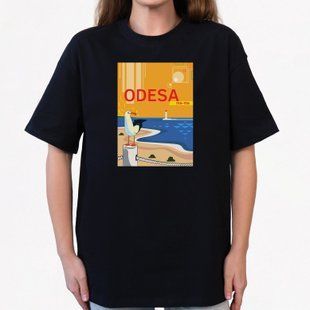 Футболка&nbsp;женская c принтом Одесса ма-ма, черная, 2XL FFOM00 фото