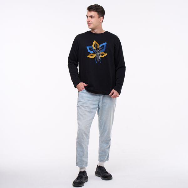 Світшот лонг чоловічий з принтом Батьківщина-Мати, чорний, XL 1339528669 фото