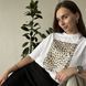 Футболка женская c принтом Леопард-Золото, белая, L FFLG00 фото 2