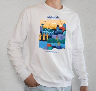 Свитшот мужской с принтом Николаев, белый, XL CMMK00 фото