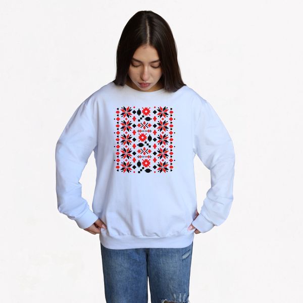 Світшот жіночий з принтом Вишиванка, білий, 2XL CFVY00 фото