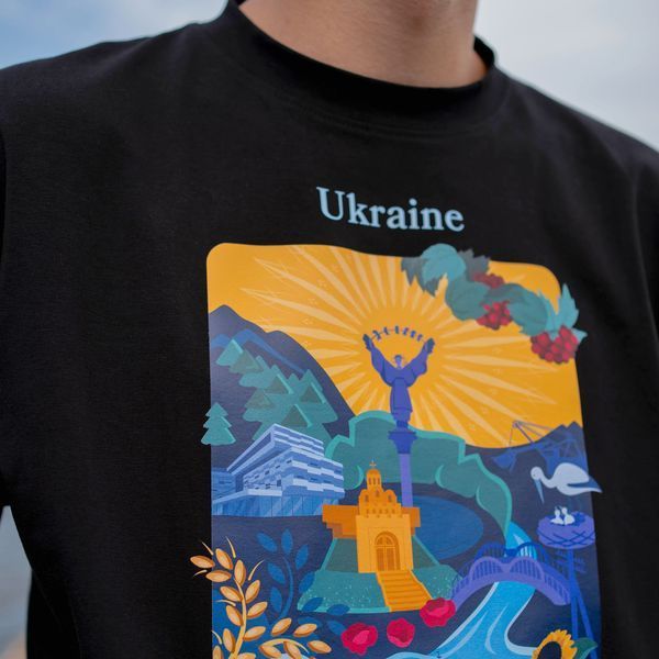 Футболка чоловіча з принтом Україна, чорна, XS FMUA00 фото