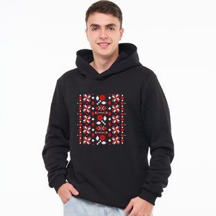 Худи мужское c принтом Вышиванка, черное, XL XMVY00 фото